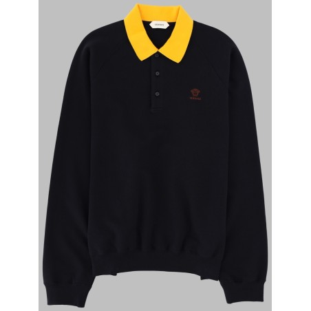 FELPA CON COLLETTO POLO E LOGO