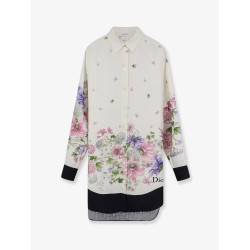 Silk shirt with Dior Hortensia Garden print