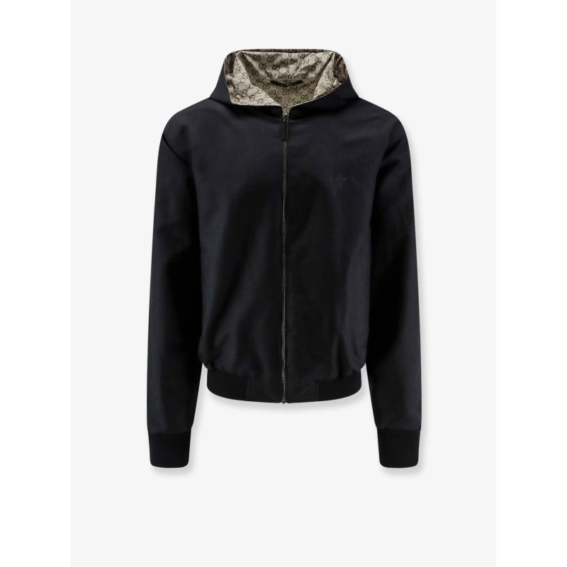 Reversible cotton and GG nylon jacket