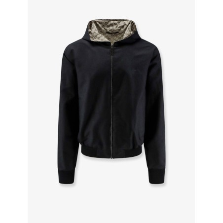 Reversible cotton and GG nylon jacket