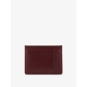 Matelassé leather card holder with metal lettering logo