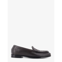 Silenzio leather loafers with Intrecciato motif