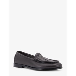 Silenzio leather loafers with Intrecciato motif