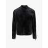 Black denim jacket certified cotton jacket with a faded effect