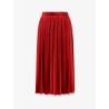 Pleated silk midi skirt