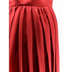Pleated silk midi skirt