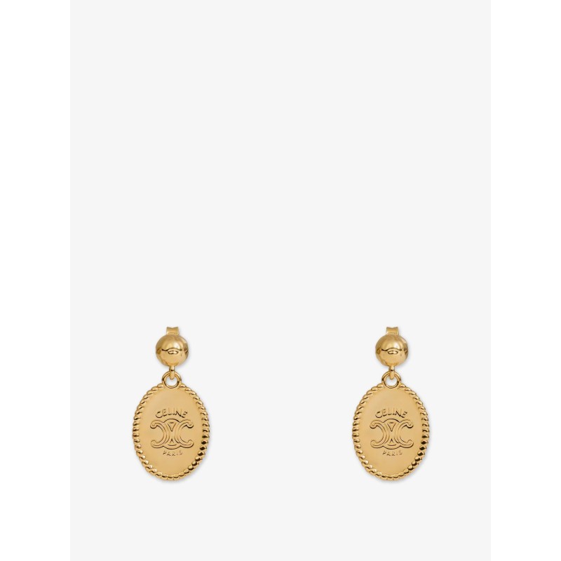 Brass earrings with gold finish