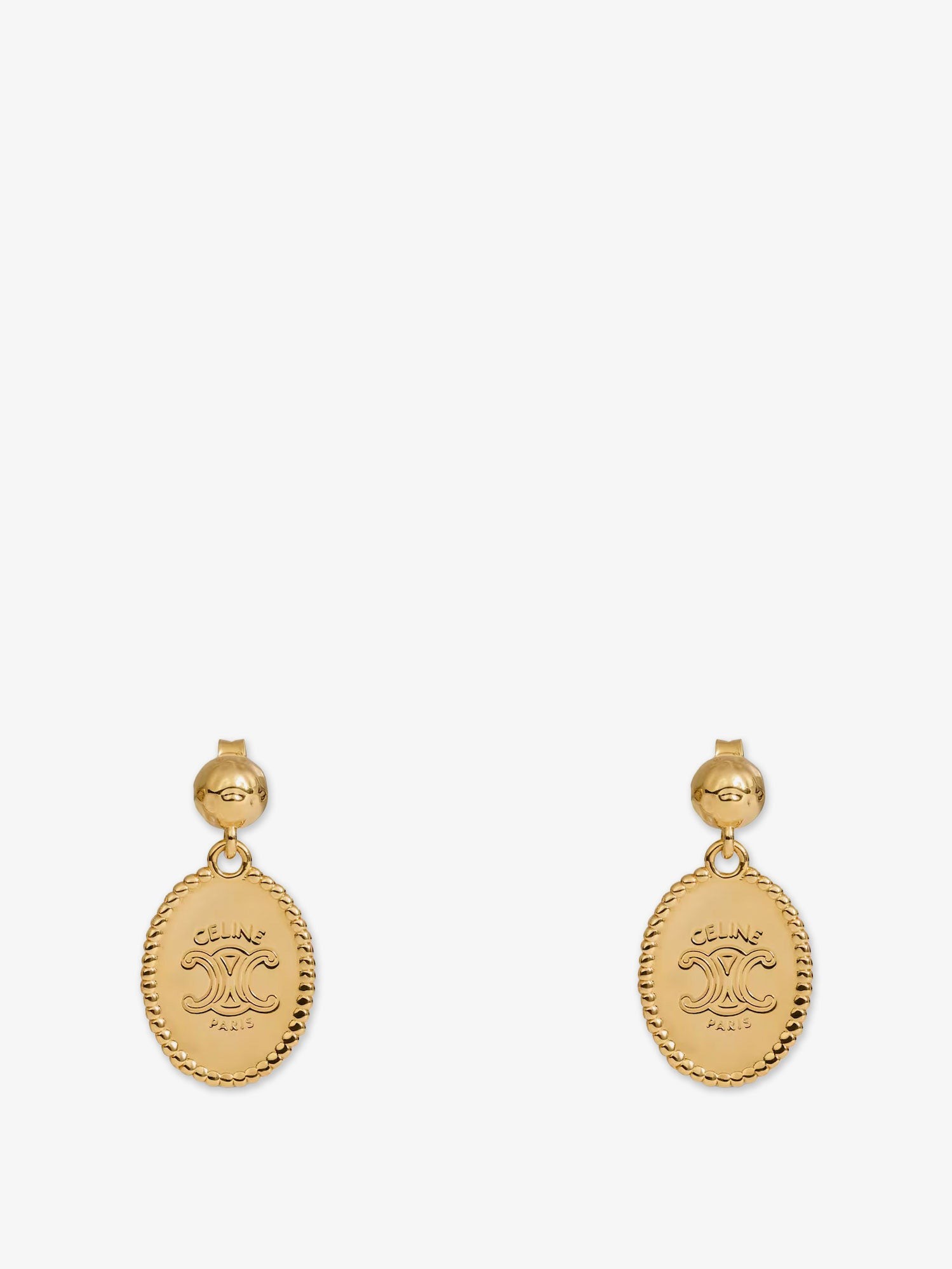 Brass earrings with gold finish