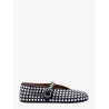 Leather ballet flats with rhinestones