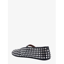Leather ballet flats with rhinestones