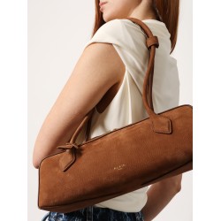 Teckel Medium suede shoulder bag