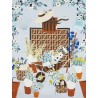 Silk scarf with Gardening print