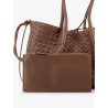 Pinacoteca leather handbag with Intrecciato motif