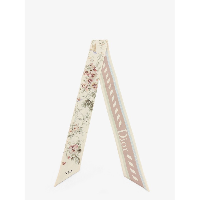 Silk bandeau with toile de Jouy Floral Garden print