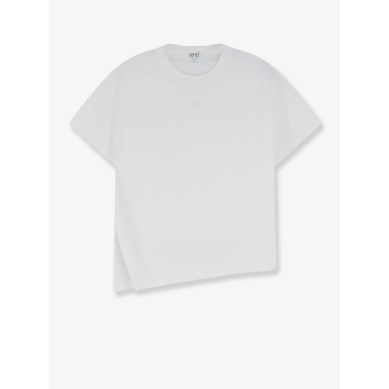 Asymmetric cotton blend t-shirt