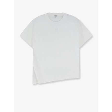 Asymmetric cotton blend t-shirt