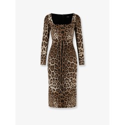 Midi Dress with Animal Print