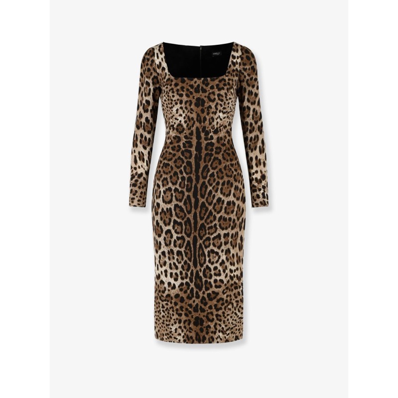 Midi Dress with Animal Print