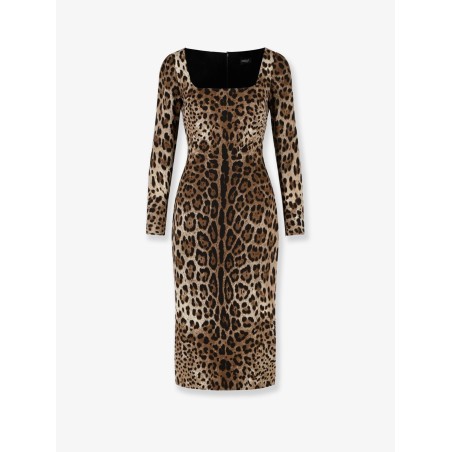 Midi Dress with Animal Print