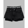 SHORTS IN DENIM CON LOGO