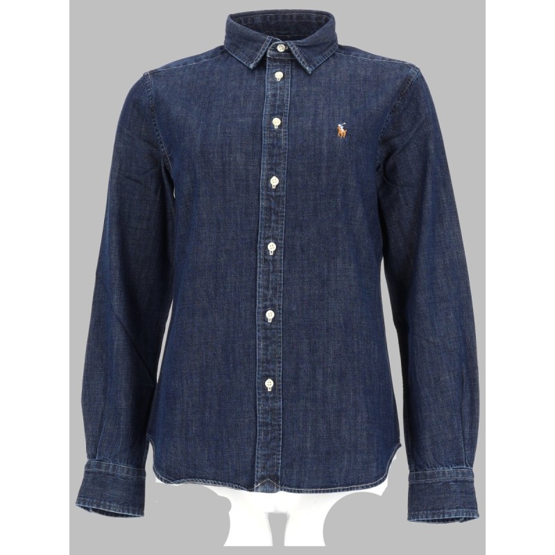 CAMICIA IN DENIM CON LOGO