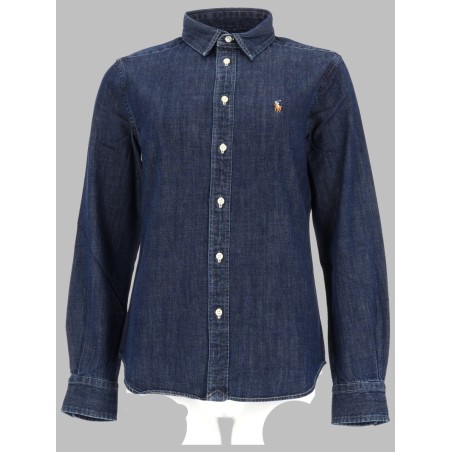 CAMICIA IN DENIM CON LOGO