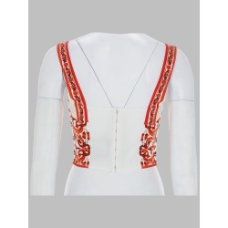 TOP BUSTIER IN CHARMEUSE STAMPA MAIOLICA