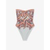 Aster one-piece shiny nylon swimsuit with paisley print