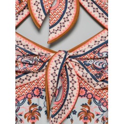 Aster one-piece shiny nylon swimsuit with paisley print