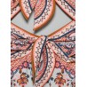 Aster one-piece shiny nylon swimsuit with paisley print