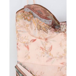 Alchemy silk and linen blend midi dress with all-over floral print