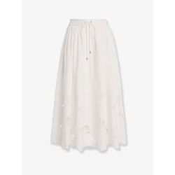 Mahon cotton skirt with embroidered detail on the bottom