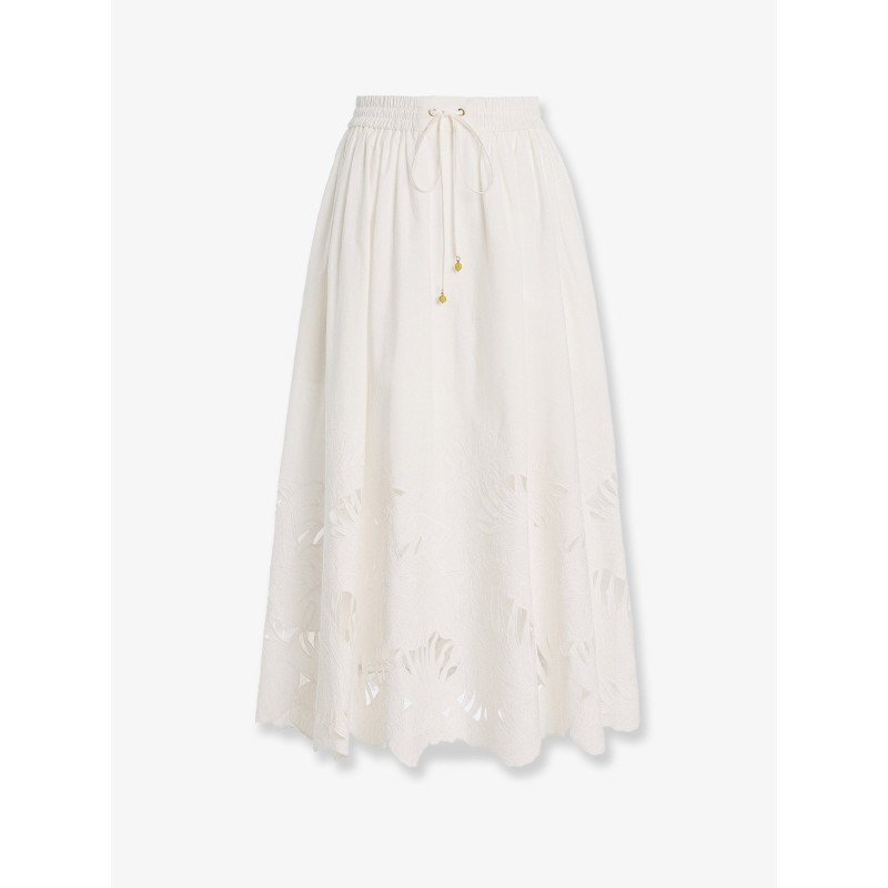 Mahon cotton skirt with embroidered detail on the bottom