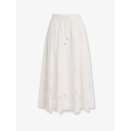Mahon cotton skirt with embroidered detail on the bottom