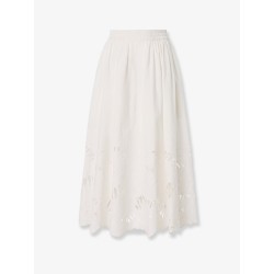 Mahon cotton skirt with embroidered detail on the bottom