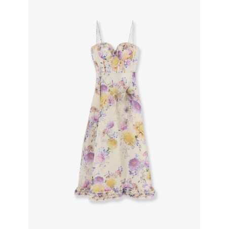 Luna silk and linen blend midi dress