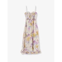 Luna silk and linen blend midi dress