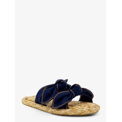 Carousel raffia and denim sandals