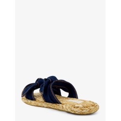 Carousel raffia and denim sandals