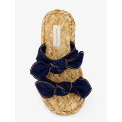 Carousel raffia and denim sandals