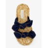 Carousel raffia and denim sandals