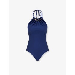 Aster one-piece swimsuit in shiny nylon with bead detail