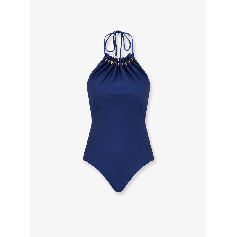 Aster one-piece swimsuit in shiny nylon with bead detail