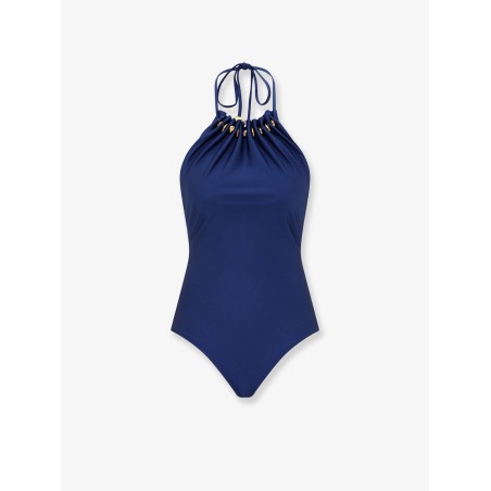 Aster one-piece swimsuit in shiny nylon with bead detail