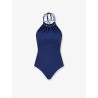 Aster one-piece swimsuit in shiny nylon with bead detail