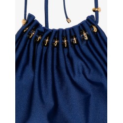 Aster one-piece swimsuit in shiny nylon with bead detail
