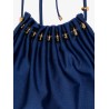 Aster one-piece swimsuit in shiny nylon with bead detail