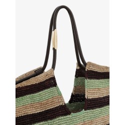 Golden Time rafia shoulder bag with fringe