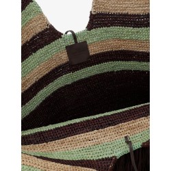 Golden Time rafia shoulder bag with fringe