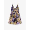 Luna silk and linen blend dress with all-over floral print